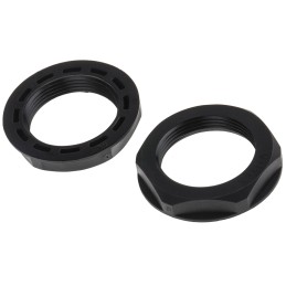 25 pcs - RS PRO Black Nylon 66 Cable Gland Locknut, M32 Thread, IP68
