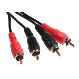 1 pcs - RS PRO Male RCA x 2 to Male RCA x 2 Aux Cable, Black, 1m