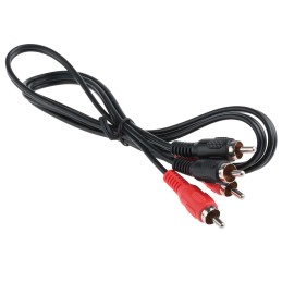 1 pcs - RS PRO Male RCA x 2 to Male RCA x 2 Aux Cable, Black, 1m