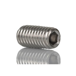 1 Bag of 50 - Plain Stainless Steel Hex M4 x 10mm Grub Screw