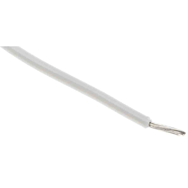 1 Reel of 30 M - RS PRO White 0.51 mm² Hook Up Wire, 20 AWG, 1C, 30.5m, MPPE Insulation