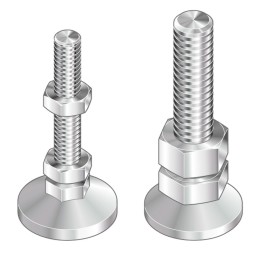 1 pcs - Bosch Rexroth M12 Thread Galvanised Steel Adjustable Foot, 10mm Groove