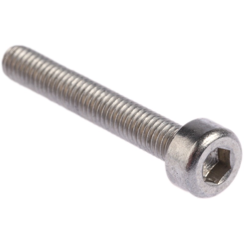 1 Bag of 50 - RS PRO Plain Stainless Steel Hex Socket Cap Screw, DIN 912, M3 x 20mm