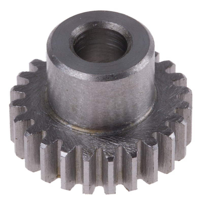 1 pcs - RS PRO Steel 24 Teeth Spur Gear, 0.8 Module, 6mm Bore Diam, 19.2mm Pitch Diam, 12mm Hub Diam