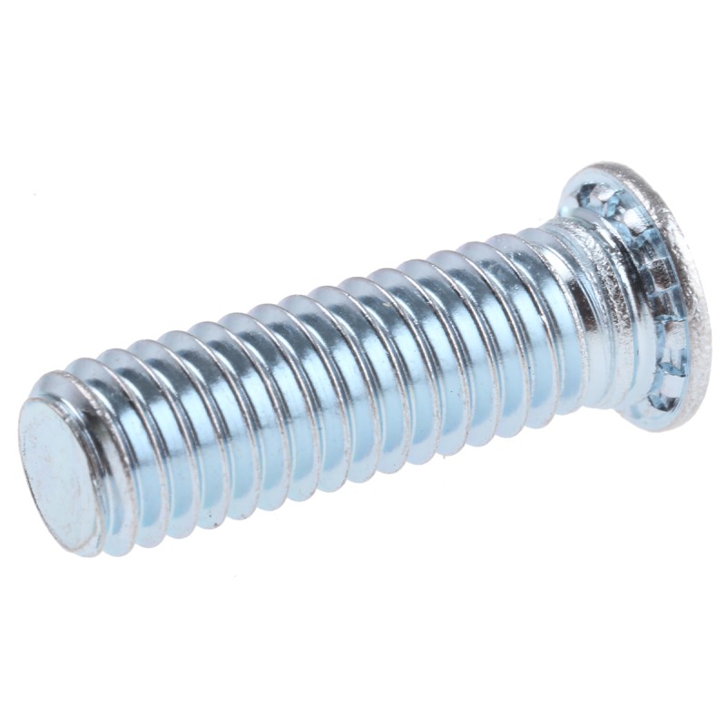 1 Bag of 50 - RS PRO Steel Zinc plated & clear Passivated Self Clinching Stud, M6, length-20mm