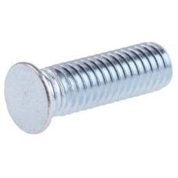 1 Bag of 50 - RS PRO Steel Zinc plated & clear Passivated Self Clinching Stud, M6, length-20mm