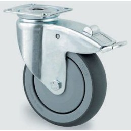 1 pcs - Tente Braked Swivel Castor Wheel, 100kg Capacity, 100mm Wheel