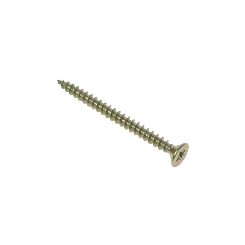 1 Bag of 50 - RS PRO Pozidriv Countersunk Steel Wood Screw Yellow Passivated, Zinc Plated, 6mm Thread, 50mm Length