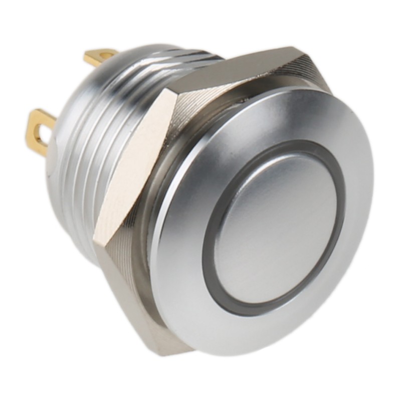 1 Pack of 1 - RS PRO Illuminated Push Button Switch, Momentary, Panel Mount, 16mm Cutout, SPST, Red LED, 36V dc, IP67