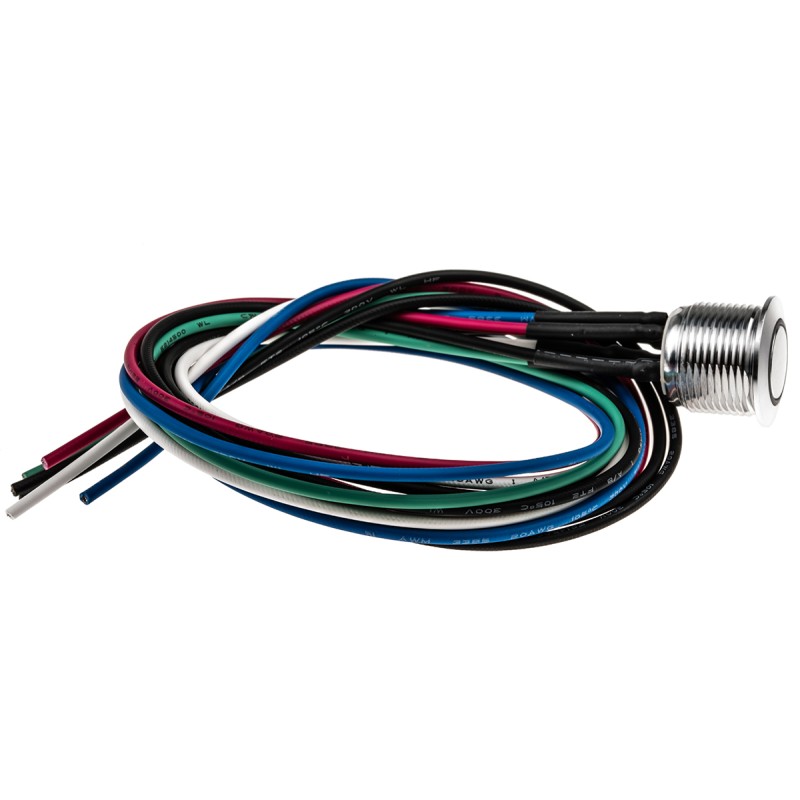 1 Pack of 1 - RS PRO Illuminated Push Button Switch, Momentary, Panel Mount, 16mm Cutout, SPST, RGB LED, 36V dc, IP67