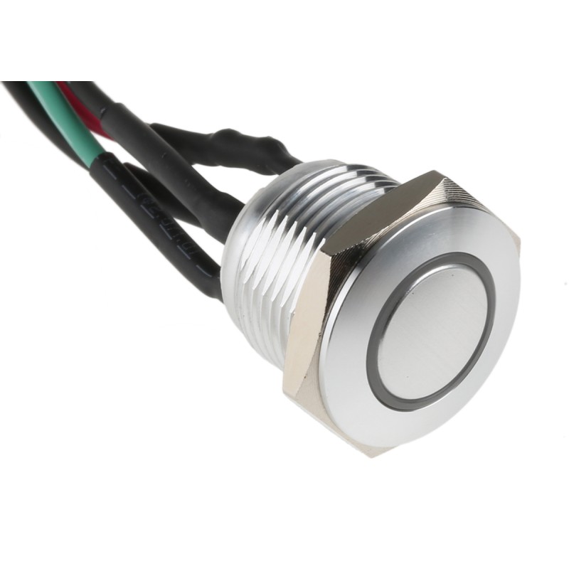 1 Pack of 1 - RS PRO Illuminated Push Button Switch, Momentary, Panel Mount, 16mm Cutout, SPST, Red LED, 36V dc, IP67