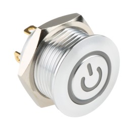 1 Pack of 1 - RS PRO Illuminated Push Button Switch, Momentary, Panel Mount, 16mm Cutout, SPST, Green, Red LED, 36V dc, IP67