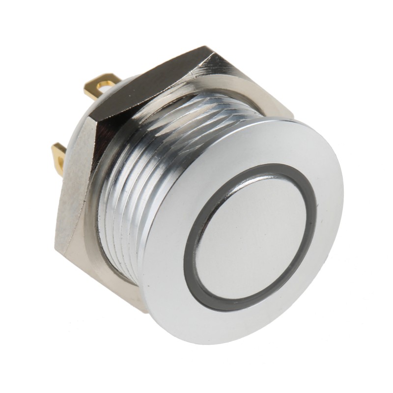 1 Pack of 1 - RS PRO Illuminated Push Button Switch, Momentary, Panel Mount, 16mm Cutout, SPST, Green LED, 36V dc, IP67