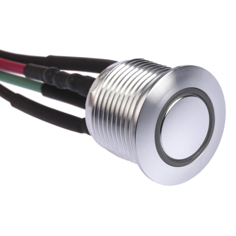 1 Pack of 1 - RS PRO Illuminated Push Button Switch, Momentary, Panel Mount, 16mm Cutout, SPST, Green, Red LED, 36V dc, IP67