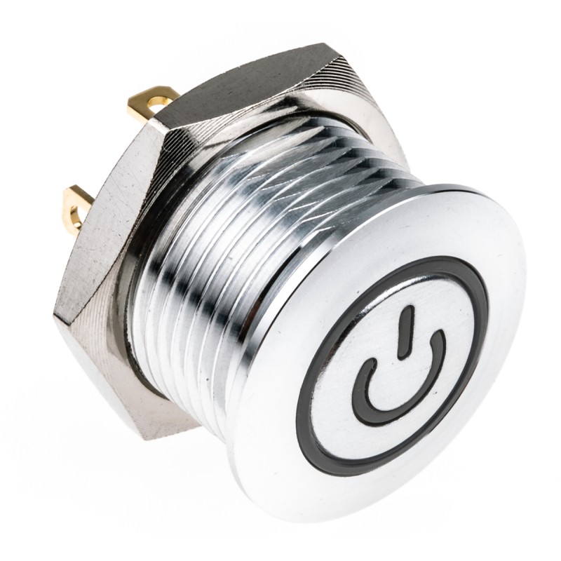 1 Pack of 1 - RS PRO Illuminated Push Button Switch, Momentary, Panel Mount, 16mm Cutout, SPST, Red LED, 36V dc, IP67