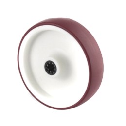 1 pcs - Tente Red, White Polyurethane Roller Bearing Trolley Wheel, 100kg