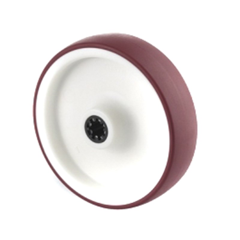 1 pcs - Tente Red, White Polyurethane Roller Bearing Trolley Wheel, 100kg