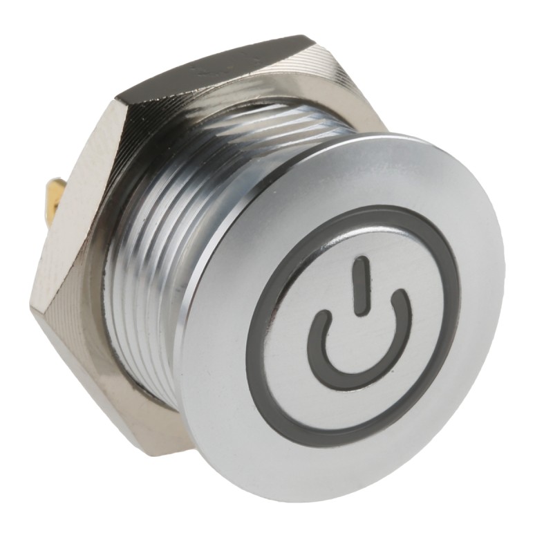 1 Pack of 1 - RS PRO Illuminated Push Button Switch, Momentary, Panel Mount, 16mm Cutout, SPST, Red LED, 36V dc, IP67