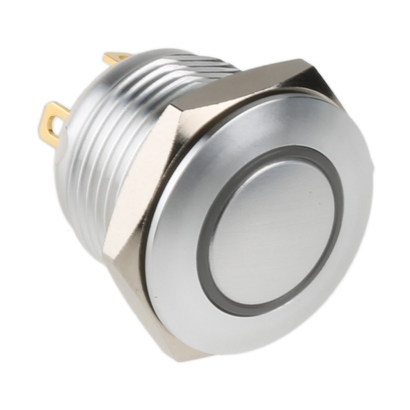 1 Pack of 1 - RS PRO Illuminated Push Button Switch, Momentary, Panel Mount, 16mm Cutout, SPST, Green LED, 36V dc, IP67