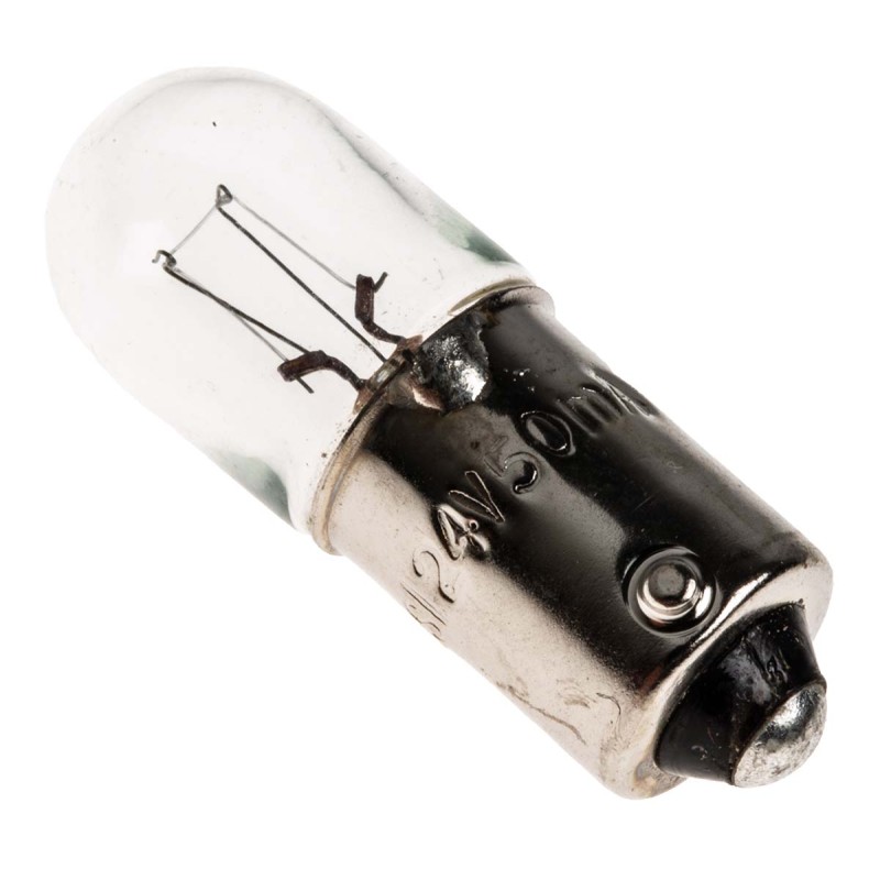 1 Pack of 10 - RS PRO BA9s Indicator Light, Clear, 24 V, 50 mA, 5000h