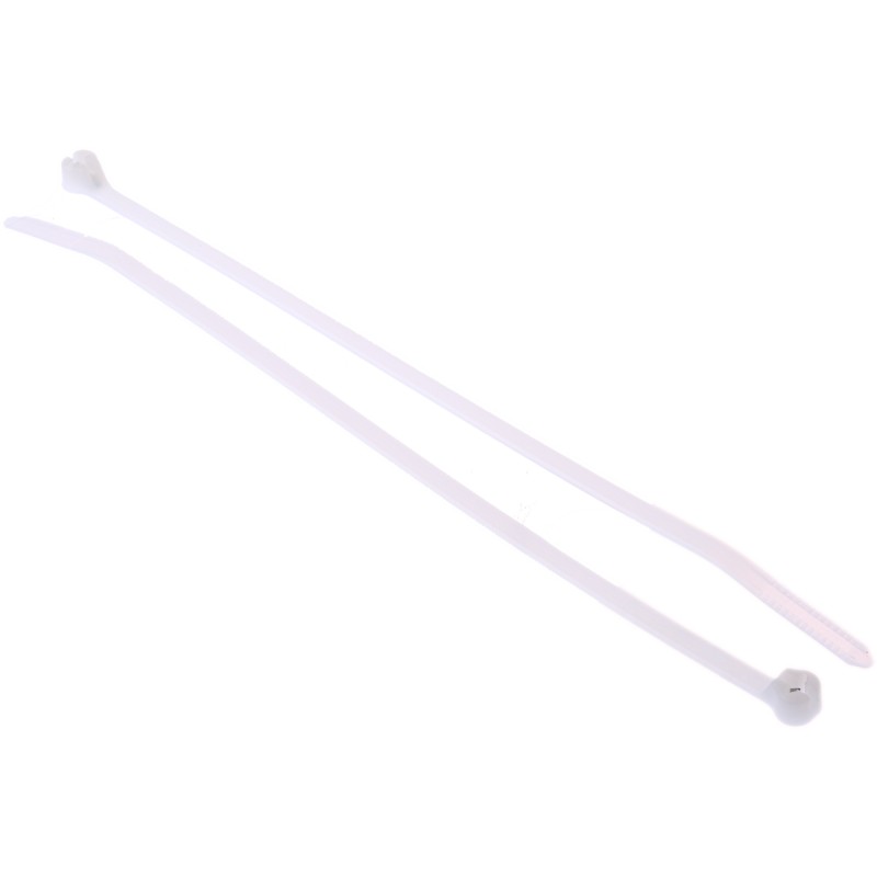 1 Bag of 100 - Thomas & Betts Cable Ties, 185.67mm x 4.83 mm, White Nylon, Pk-100