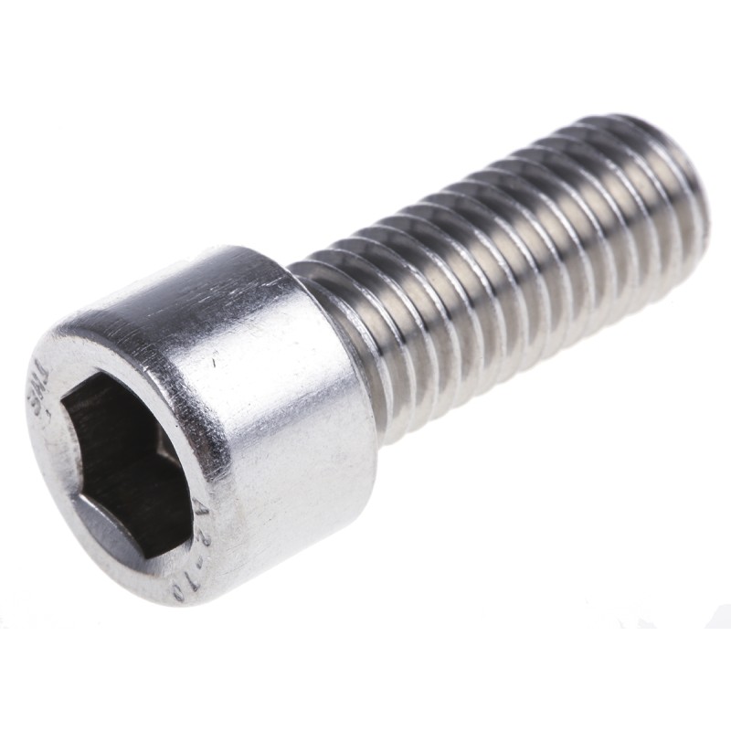 1 Box of 10 - RS PRO M12 x 30mm Hex Socket Cap Screw Plain Stainless Steel