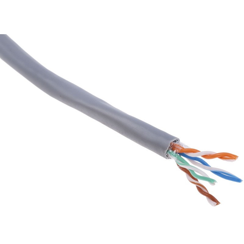 1 Reel of 305 M - RS PRO Cat5e Ethernet Cable, F/UTP, Grey PVC Sheath, 305m