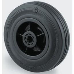 1 pcs - Tente Black Rubber Ageing Resistant Trolley Wheel, 75kg