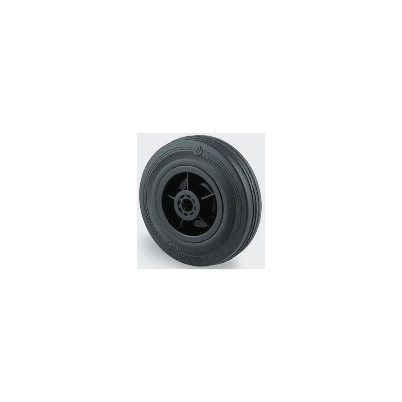 1 pcs - Tente Black Rubber Ageing Resistant Trolley Wheel, 75kg