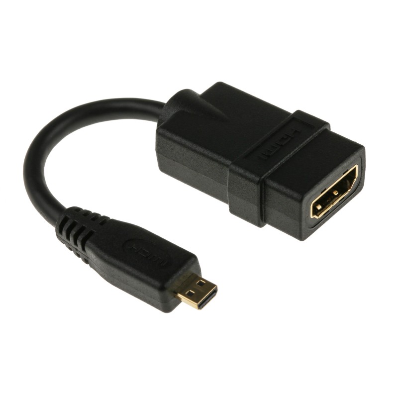 1 pcs - StarTech.com 4K @ 30Hz HDMI 1.4 Female HDMI to Male Micro HDMI Cable, 12.7cm