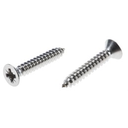 1 Box of 100 - RS PRO Plain Stainless Steel Countersunk Head Self Tapping Screw, N°8 x 1in Long 25mm Long