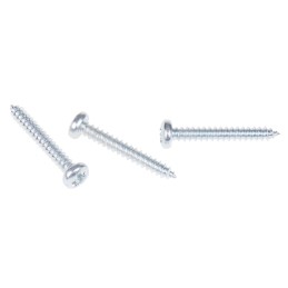 1 Box of 100 - RS PRO Bright Zinc Plated Steel Pan Head Self Tapping Screw, N°6 x 1in Long 25mm Long