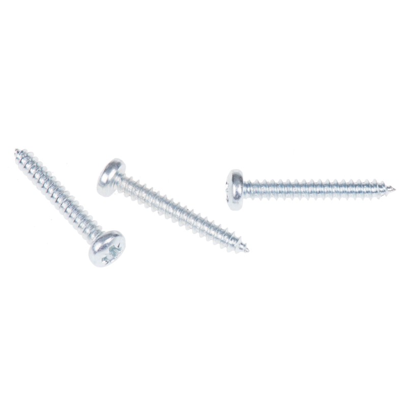 1 Box of 100 - RS PRO Bright Zinc Plated Steel Pan Head Self Tapping Screw, N°6 x 1in Long 25mm Long