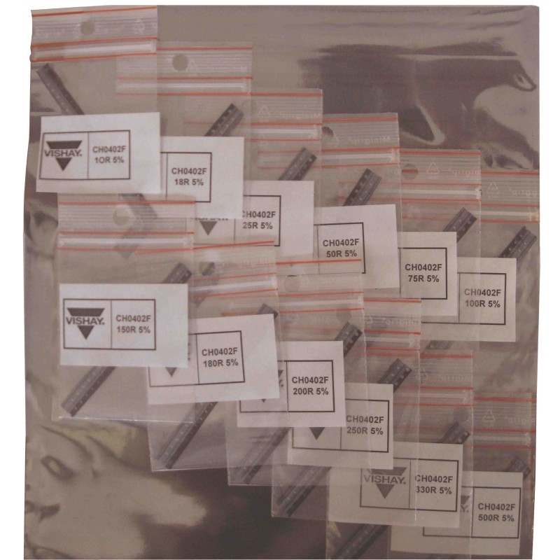 1 pcs - Vishay, CH02016 Thin Film, SMT 12 Resistor Kit, with 1000 pieces, 10Ω