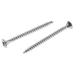 1 Box of 100 - RS PRO Pozidriv Countersunk Stainless Steel Wood Screw, A2 304, 4mm Thread, 50mm Length