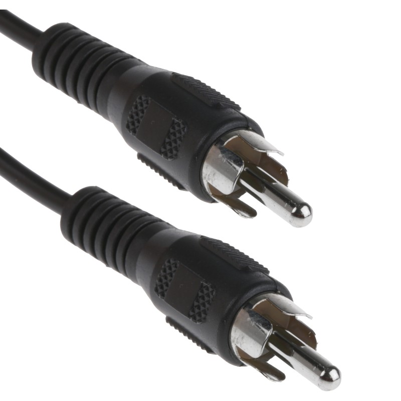 1 pcs - RS PRO Male RCA to Male RCA Aux Cable, Black, 5m