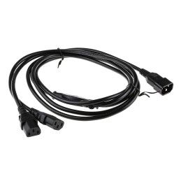 1 pcs - RS PRO IEC C13 x 2 Socket to IEC C14 Plug Power Cord, 2.5m