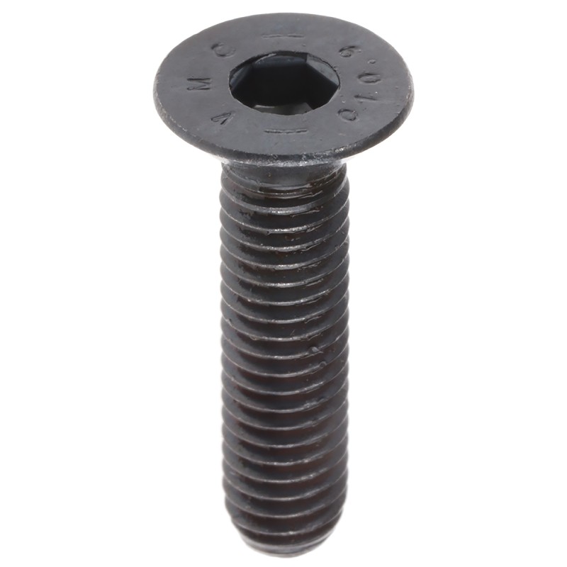 1 Box of 100 - RS PRO M6 x 25mm Hex Socket Countersunk Screw Black, Self-Colour Steel