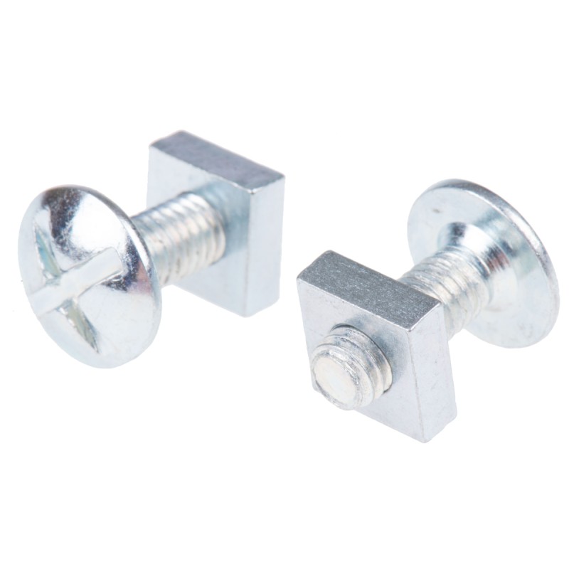 1 Box of 100 - Bright Zinc Plated Steel Roofing Bolt, M6 x 16mm