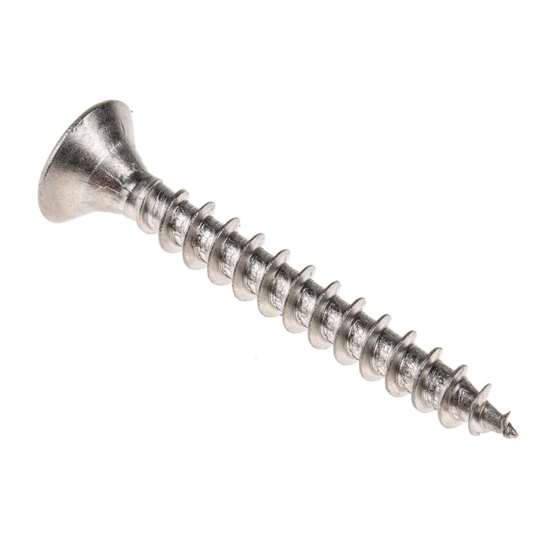 1 Box of 100 - RS PRO Pozidriv Countersunk Stainless Steel Wood Screw, A2 304, 5mm Thread, 40mm Length