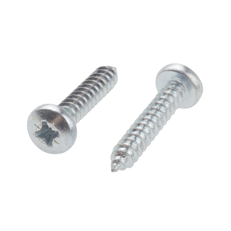 1 Box of 100 - RS PRO Bright Zinc Plated Steel Pan Head Self Tapping Screw, N°10 x 1in Long 25mm Long