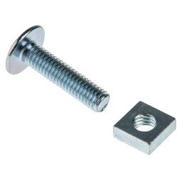 1 Box of 100 - Bright Zinc Plated Steel Roofing Bolt, M6 x 25mm