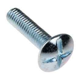 1 Box of 100 - Bright Zinc Plated Steel Roofing Bolt, M6 x 25mm