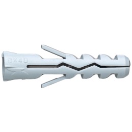 1 Box of 100 - DeWALT Nylon Wall Plug, 40mm Length, 8mm Fixing Hole Diameter