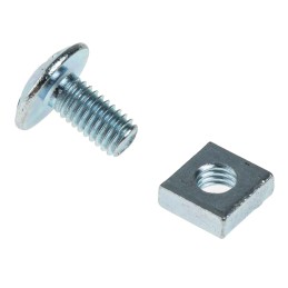 1 Box of 100 - Bright Zinc Plated Steel Roofing Bolt, M6 x 12mm