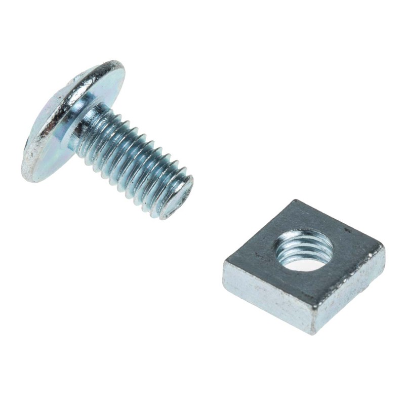 1 Box of 100 - Bright Zinc Plated Steel Roofing Bolt, M6 x 12mm