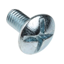 1 Box of 100 - Bright Zinc Plated Steel Roofing Bolt, M6 x 12mm