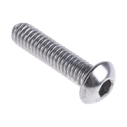 1 Box of 100 - RS PRO M4 x 16mm Hex Socket Button Screw Plain Stainless Steel