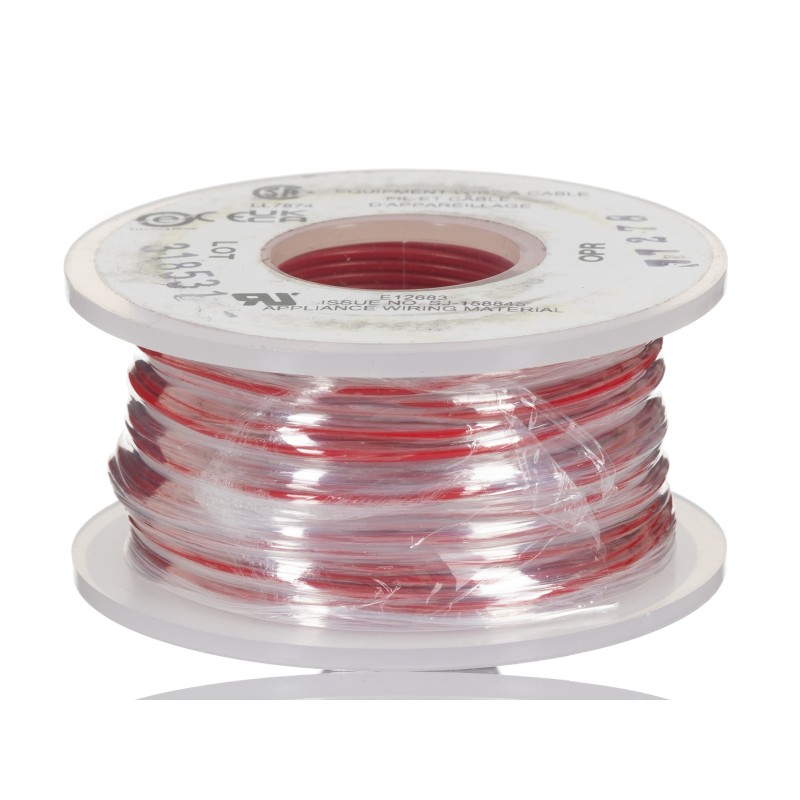 1 Reel of 30 M - Alpha Wire 3050 Series Red 0.2 mm² Hook Up Wire, 24 AWG, 1/0.51 mm, 30m, PVC Insulation
