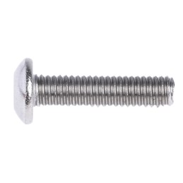 1 Box of 100 - RS PRO M3 x 12mm Hex Socket Button Screw Plain Stainless Steel